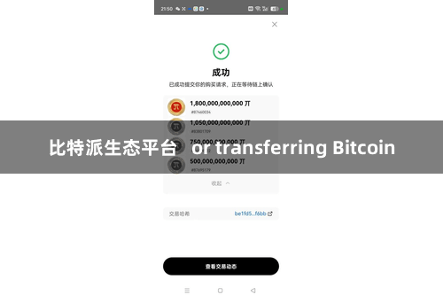 比特派生态平台   or transferring Bitcoin